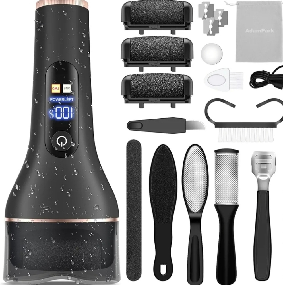 NIB: Black Electric Foot Callus Remover Set